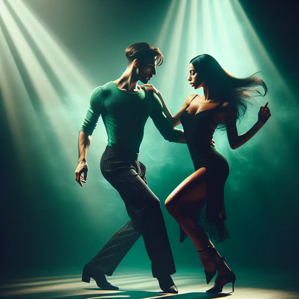 Couple dancing salsa